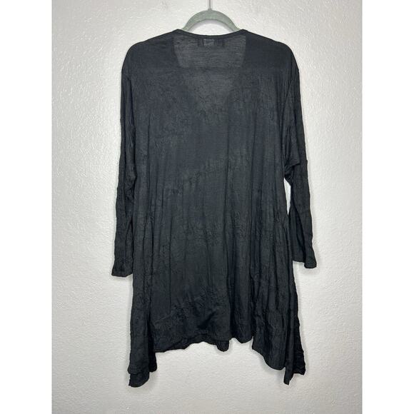 Vintage Dress To Kill Black Crinkle Tunic Lagenlook Whimsigoth Size 1 - Picture 2 of 9